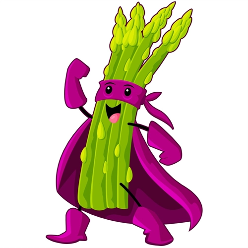 Superhero Asparagus Classroom Vegetable Transparent Sticker
